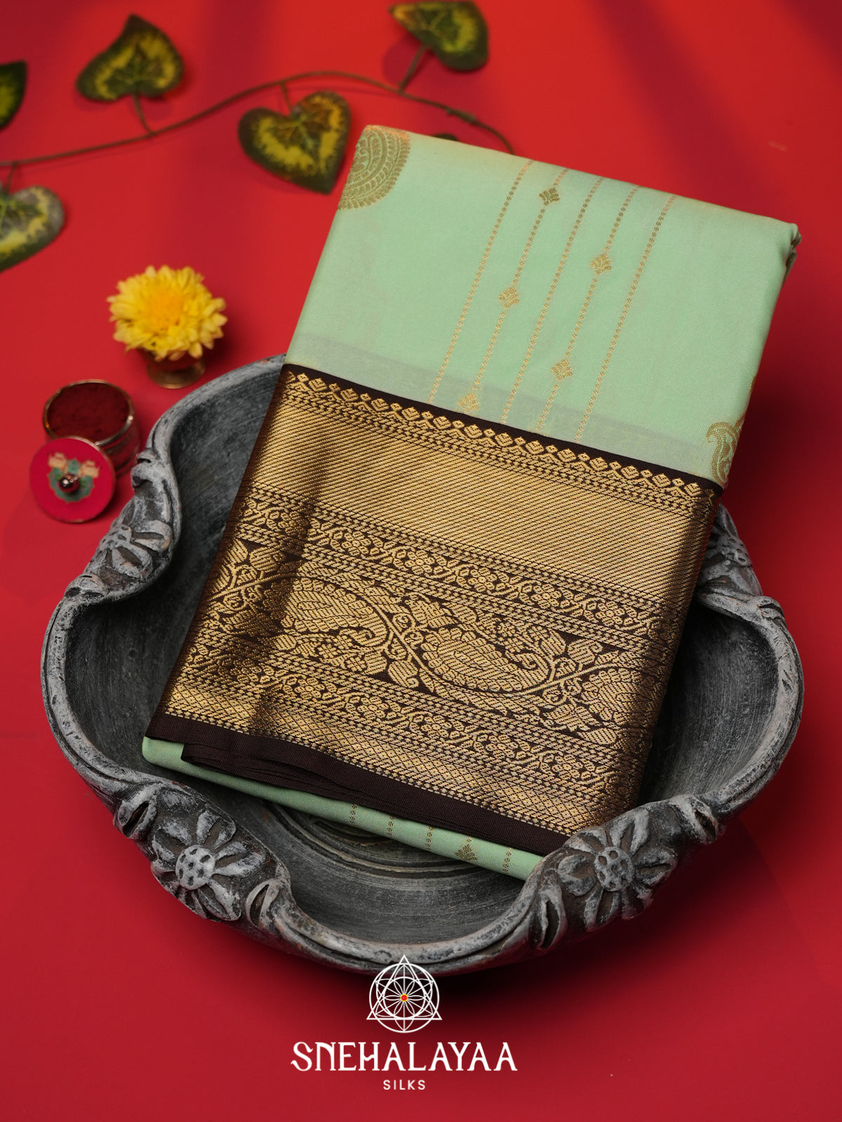 Mint Green Art Silk Saree