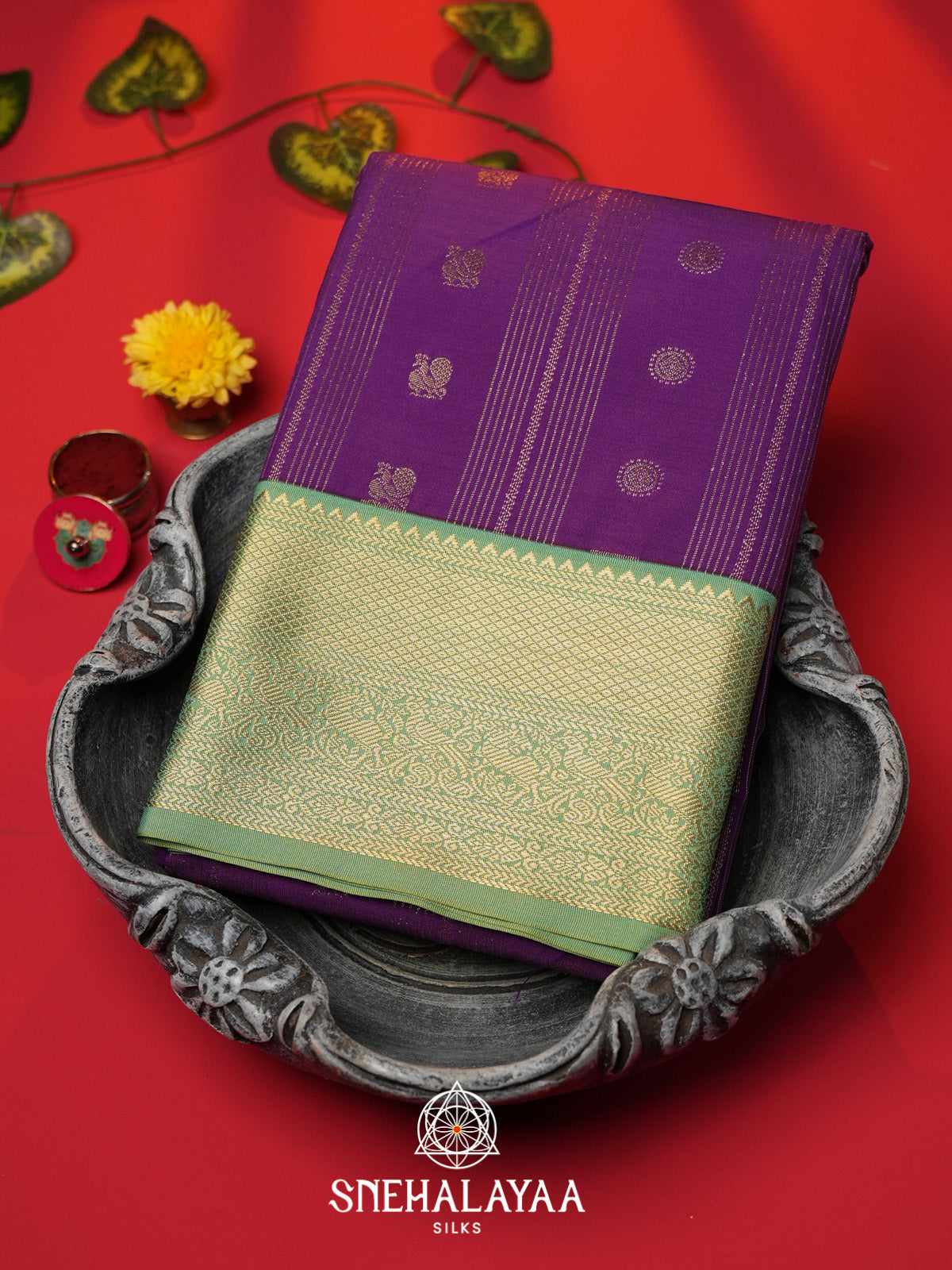 Violet Art Silk Saree