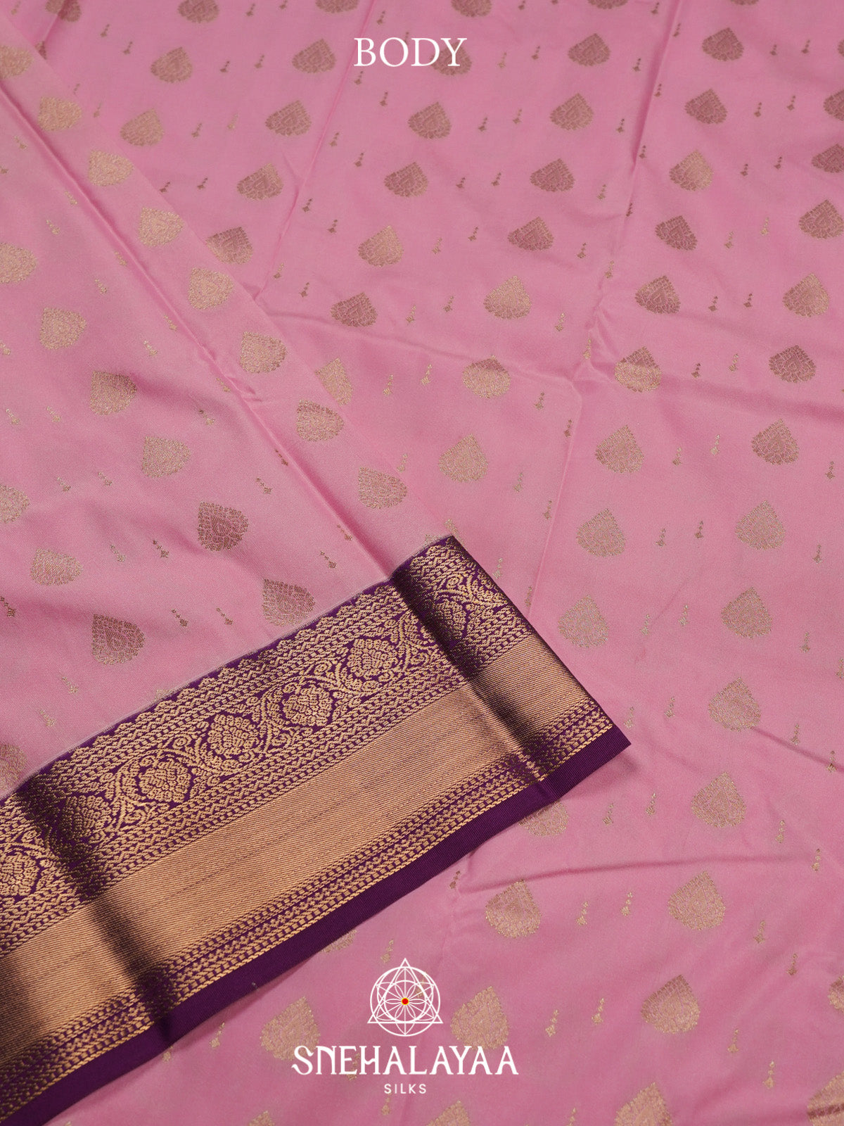 Baby Pink Art Silk Saree
