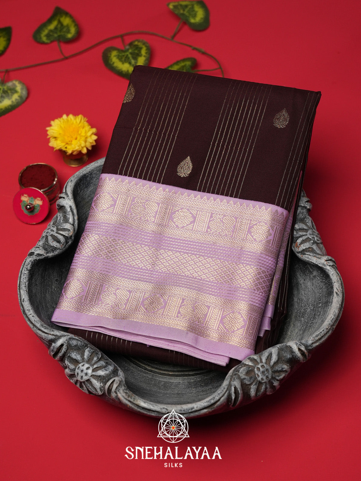 Coffee Brown Art Silk Saree