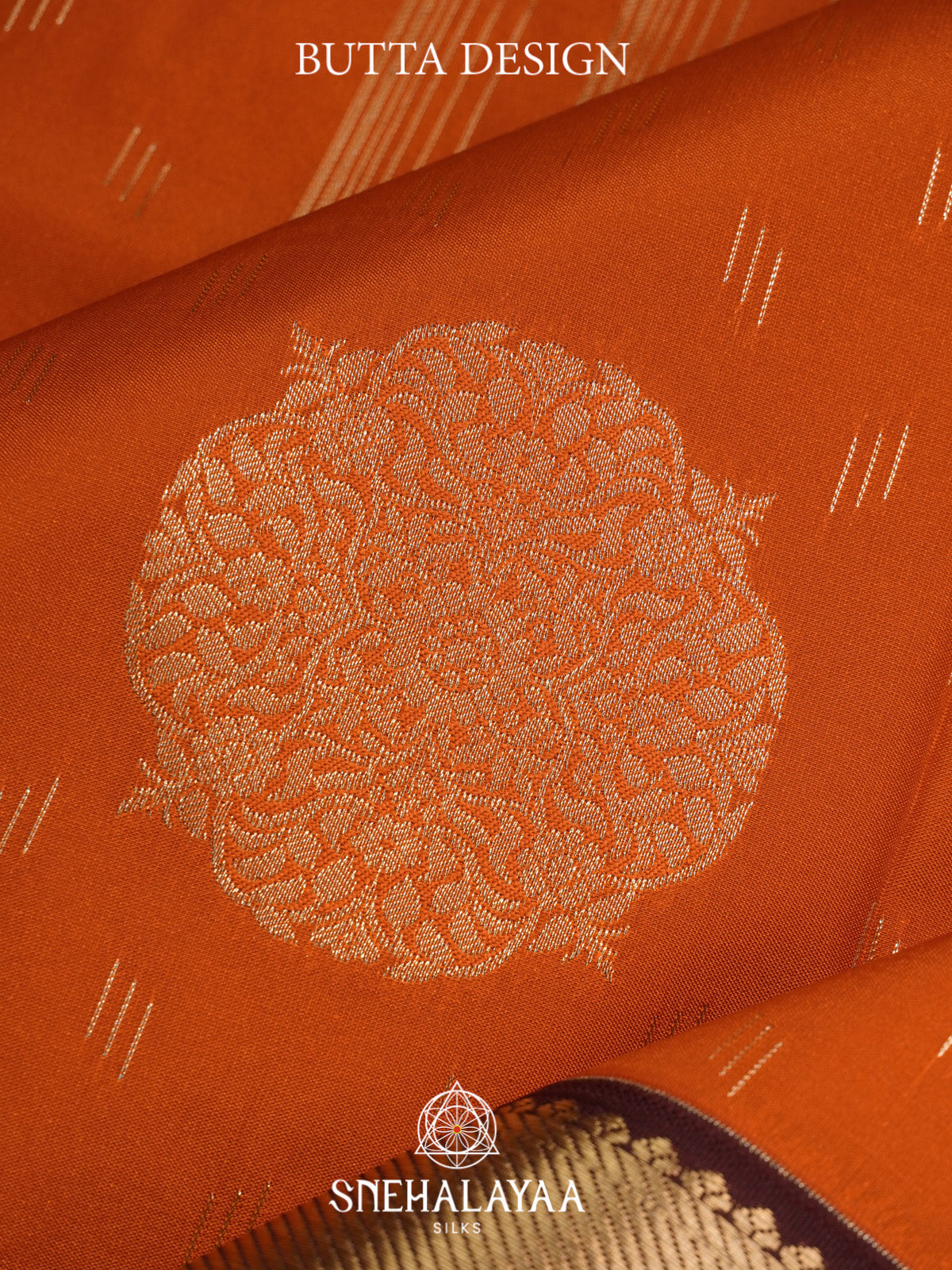 Orange Art Silk Saree