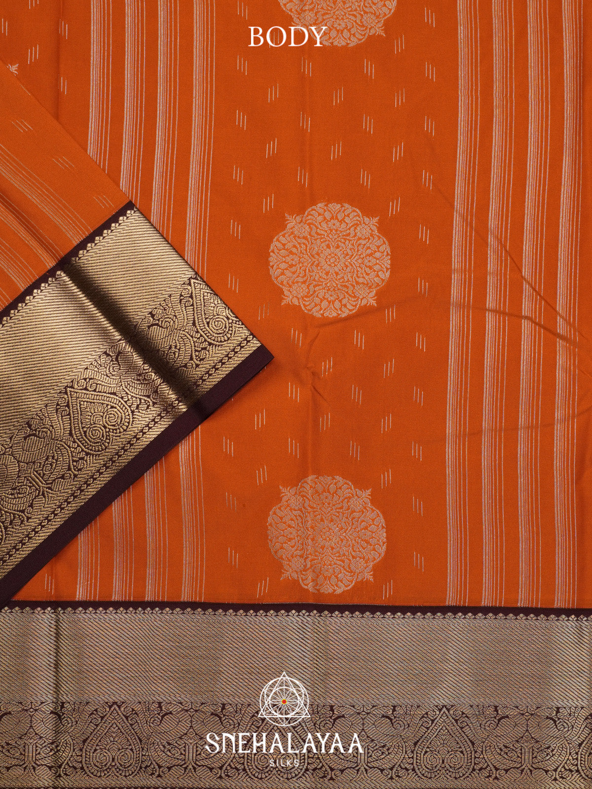 Orange Art Silk Saree