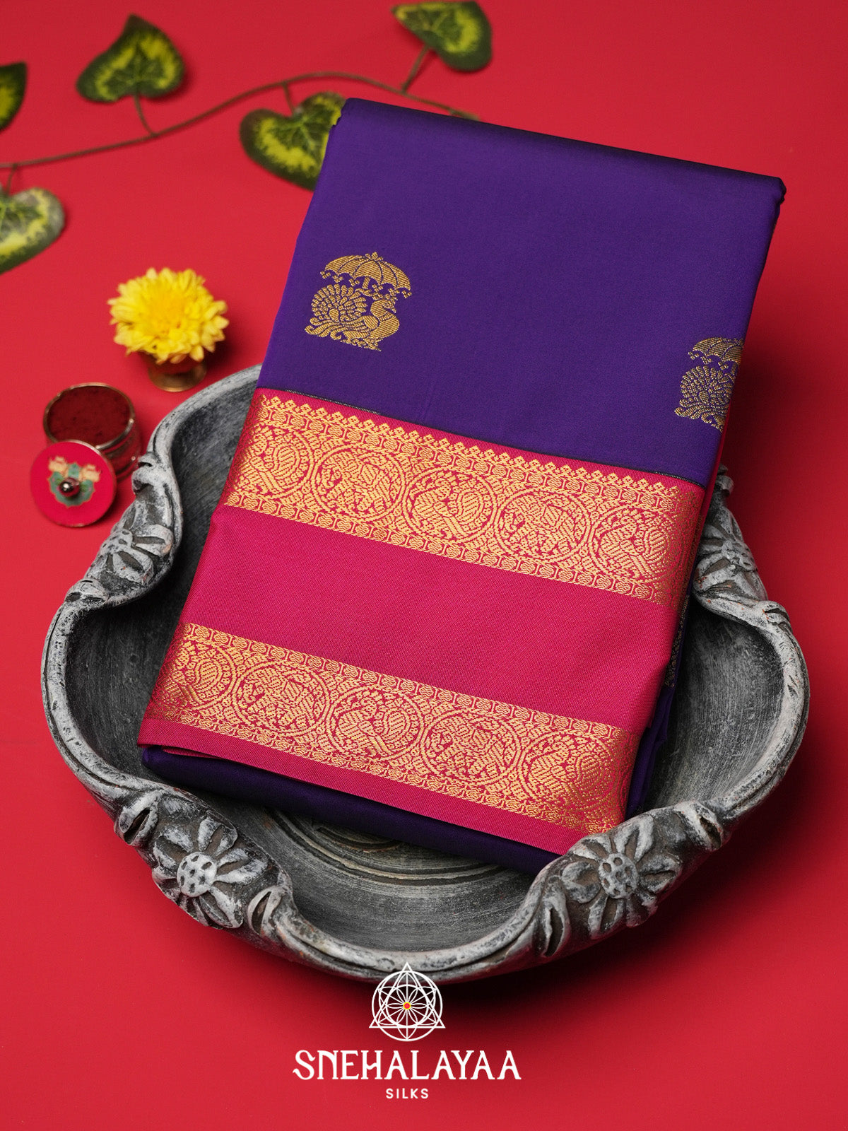 Purple Art Silk Saree