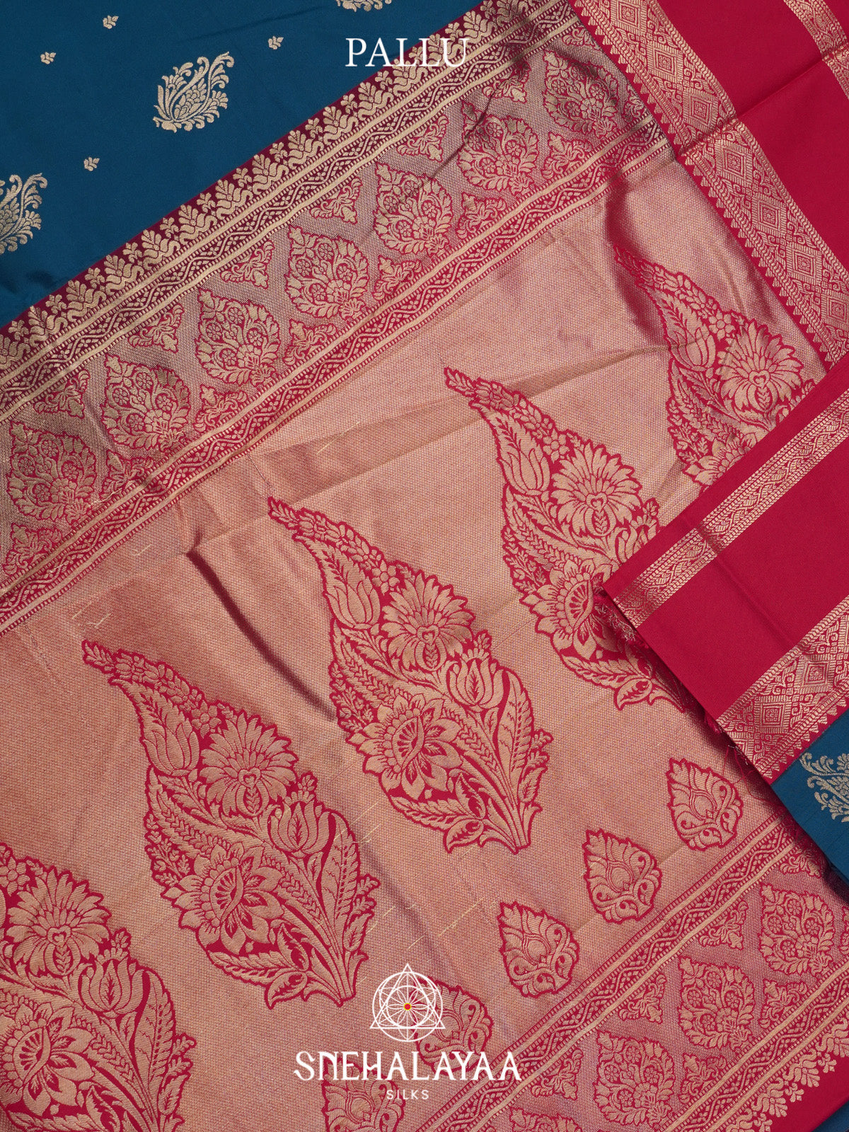 Peacock Blue Art Silk Saree