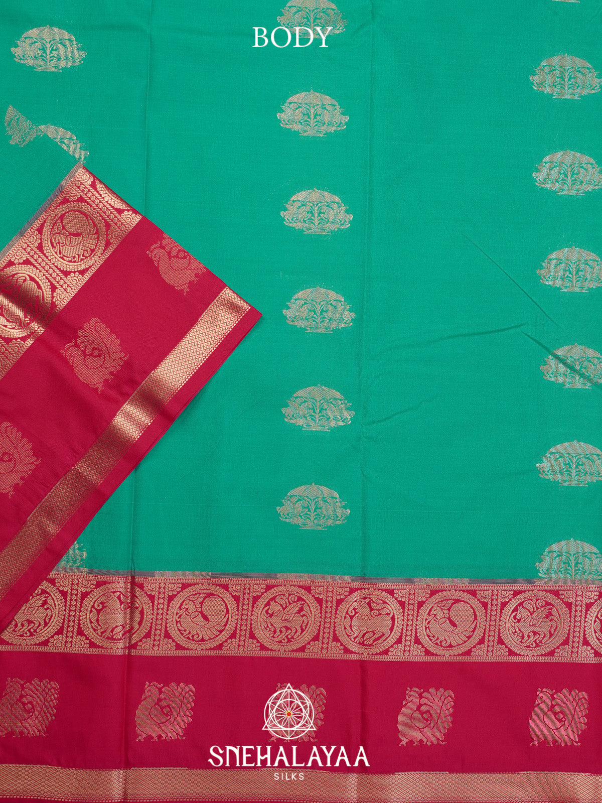 Teal Green Art Silk Saree
