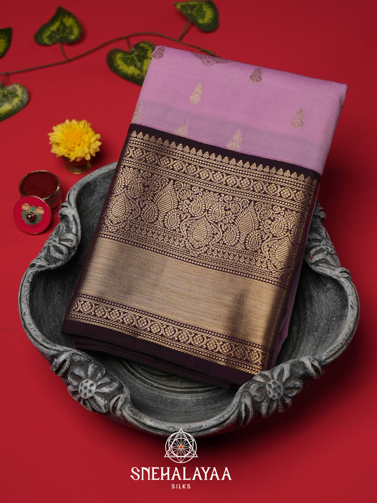 Lavender Art Silk Saree