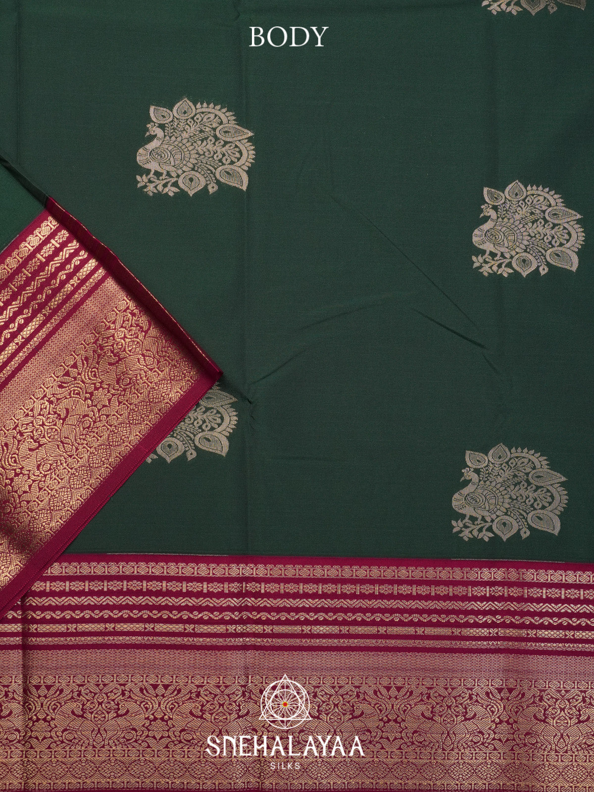 Forest Green Art Silk Saree