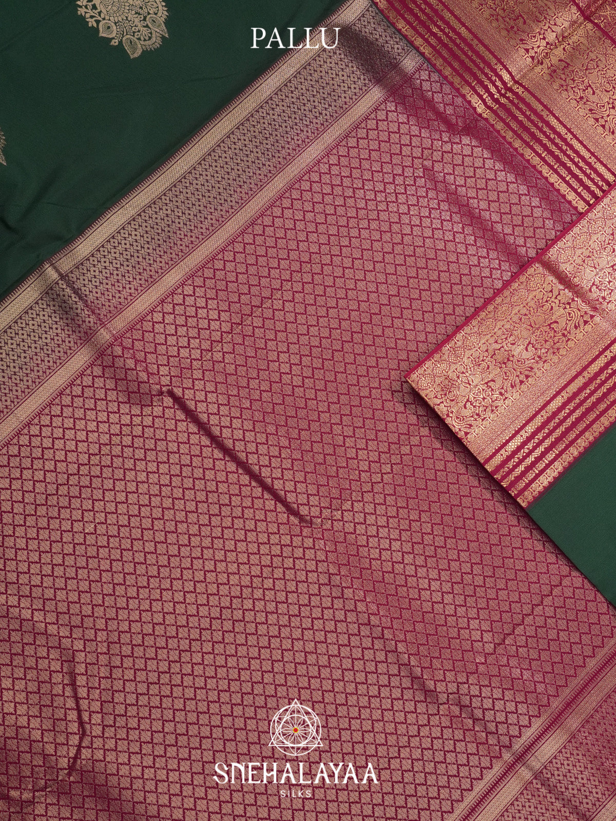 Forest Green Art Silk Saree