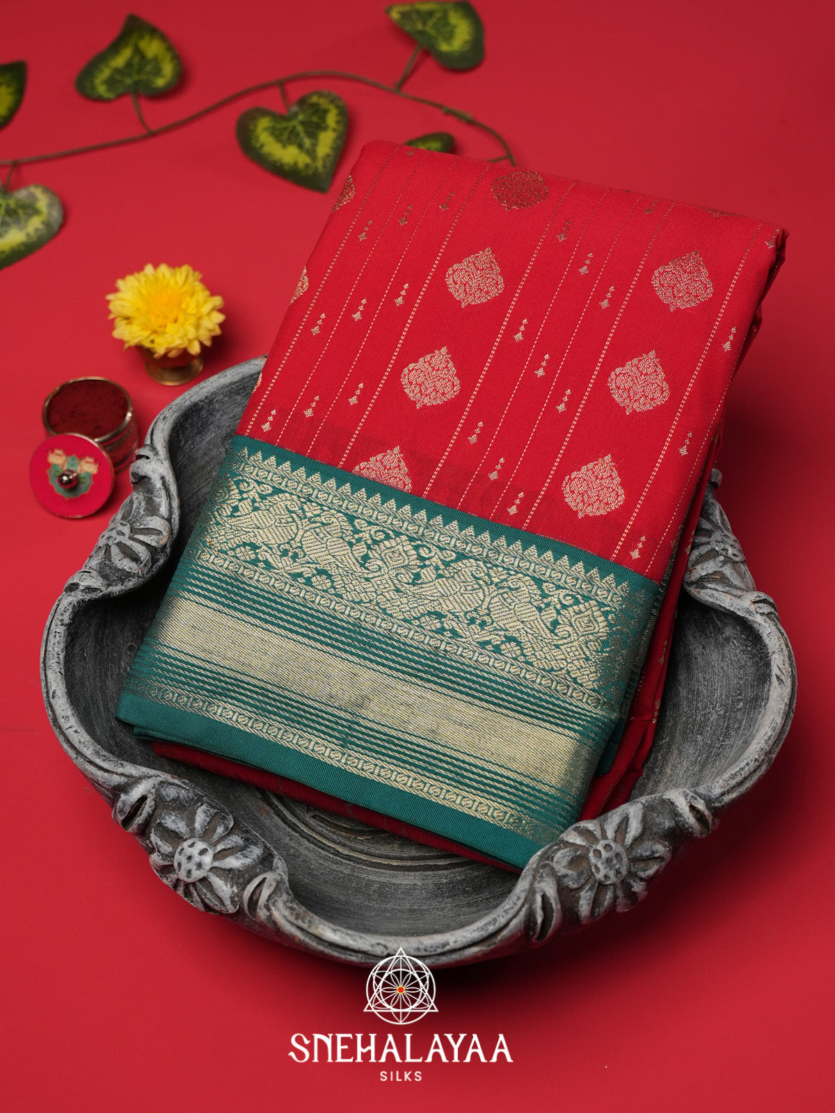 Red Art Silk Saree