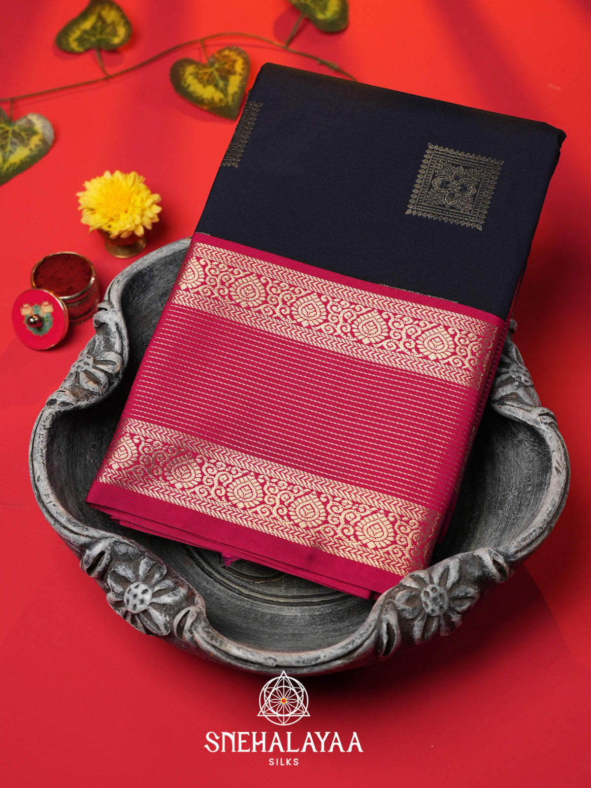 Midnight Blue Art Silk Saree