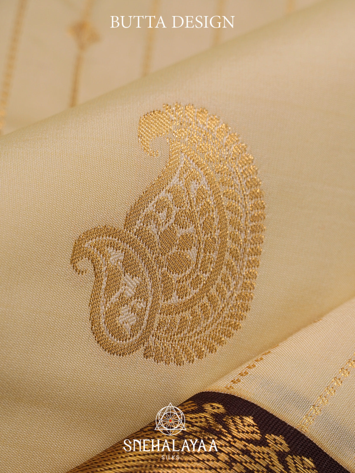 Cream Art Silk Saree