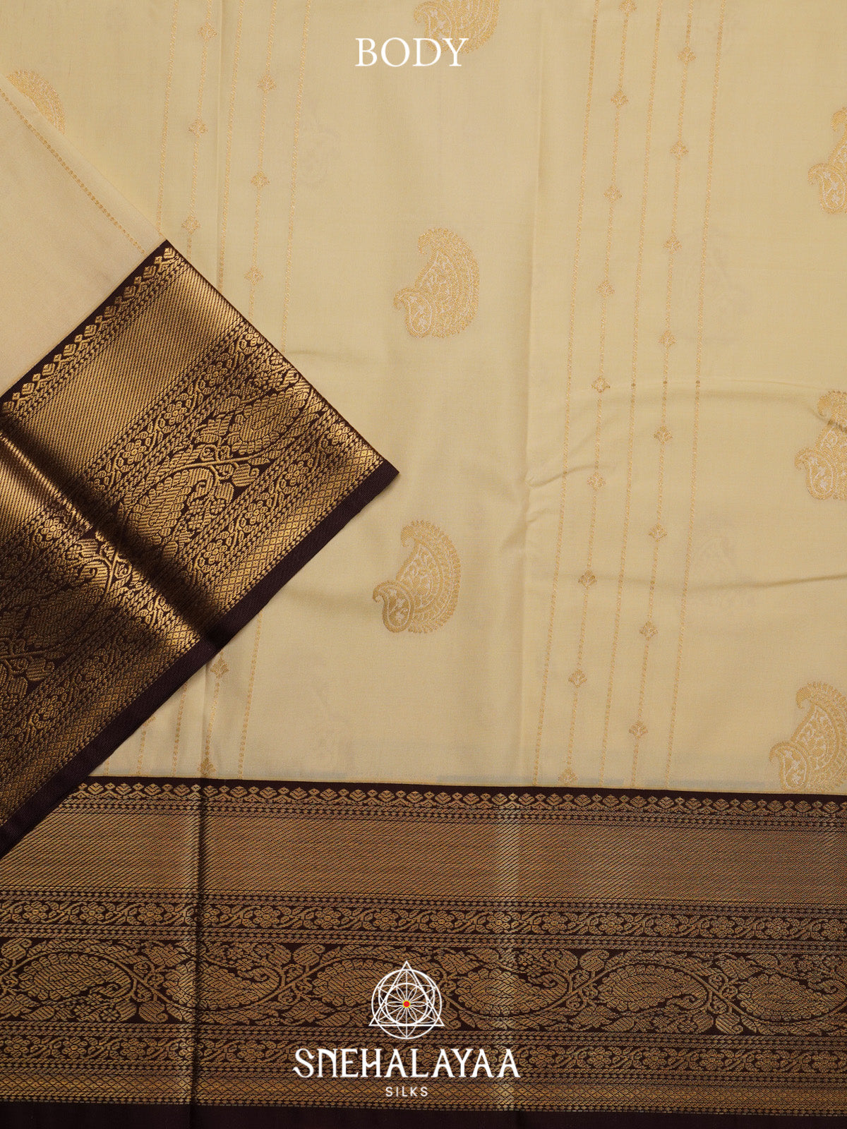 Cream Art Silk Saree