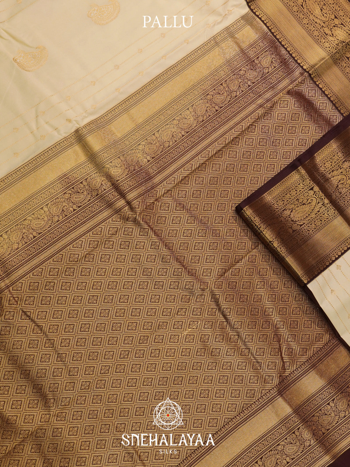 Cream Art Silk Saree