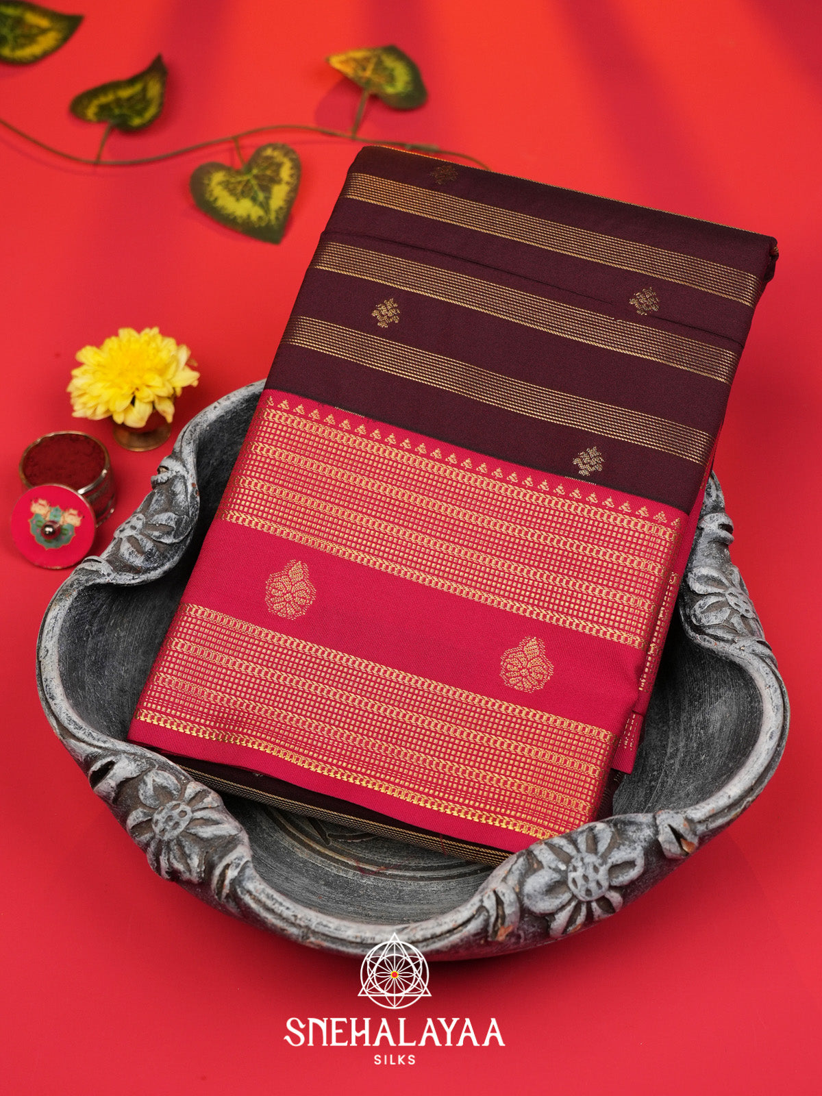 Coffee Brown Art Silk Saree