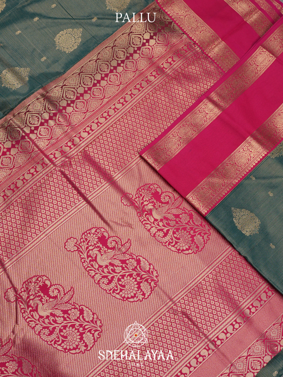 Teal Blue Art Silk Saree
