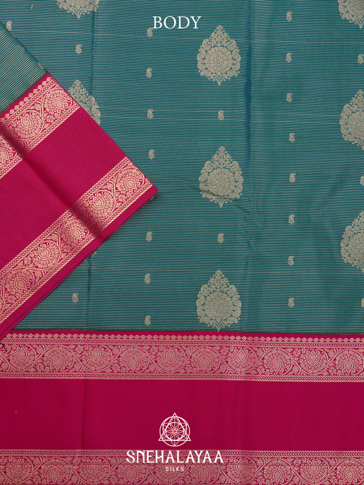 Teal Blue Art Silk Saree