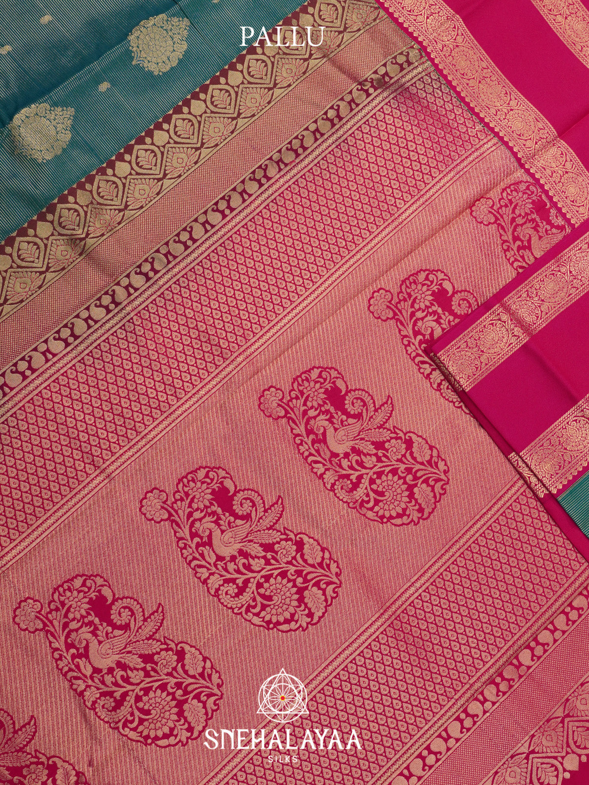 Teal Blue Art Silk Saree