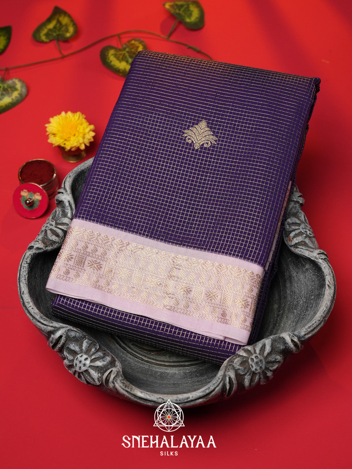 Purple Art Silk Saree