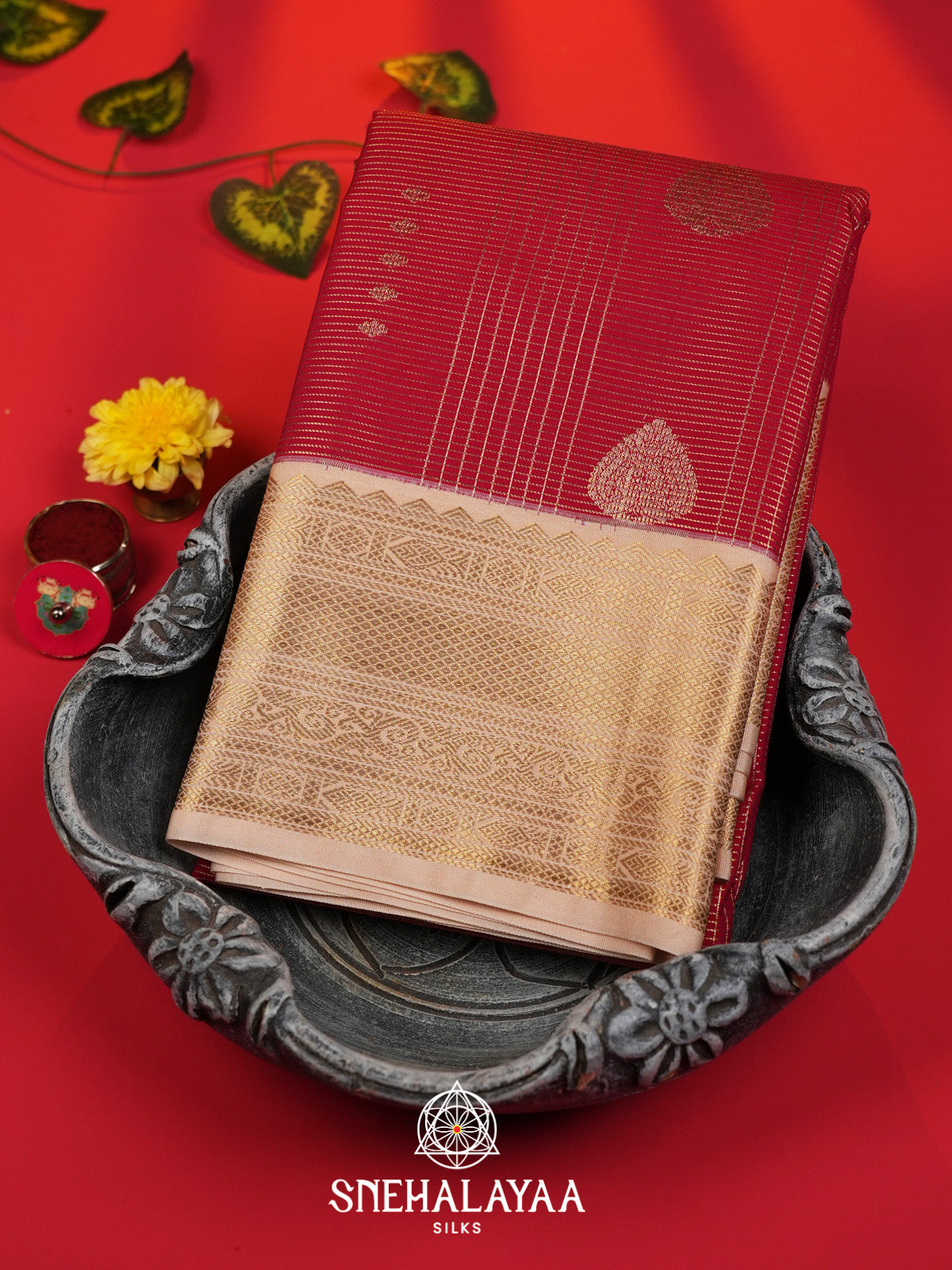 Red Art Silk Saree