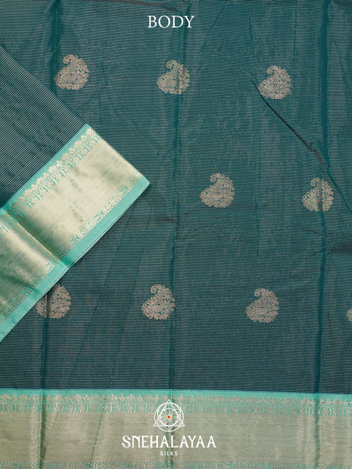 Peacock Blue Art Silk Saree