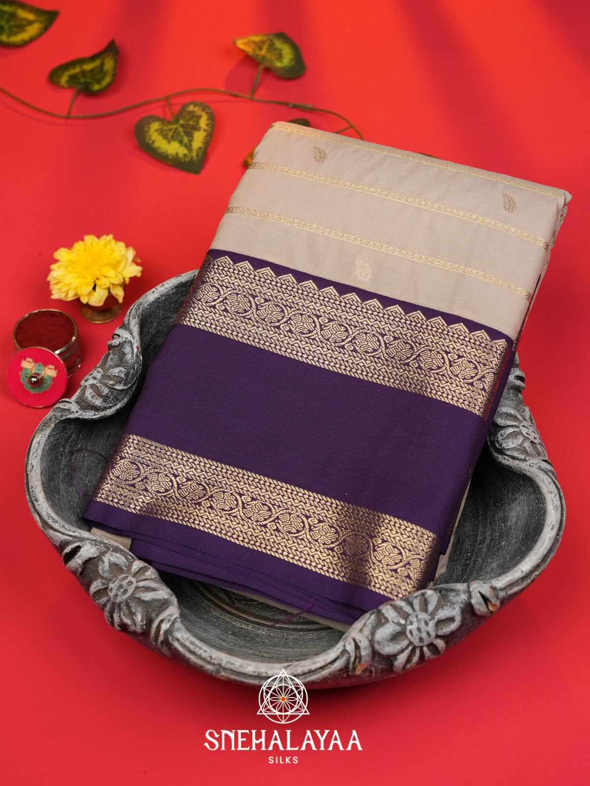 Beige Art Silk Saree