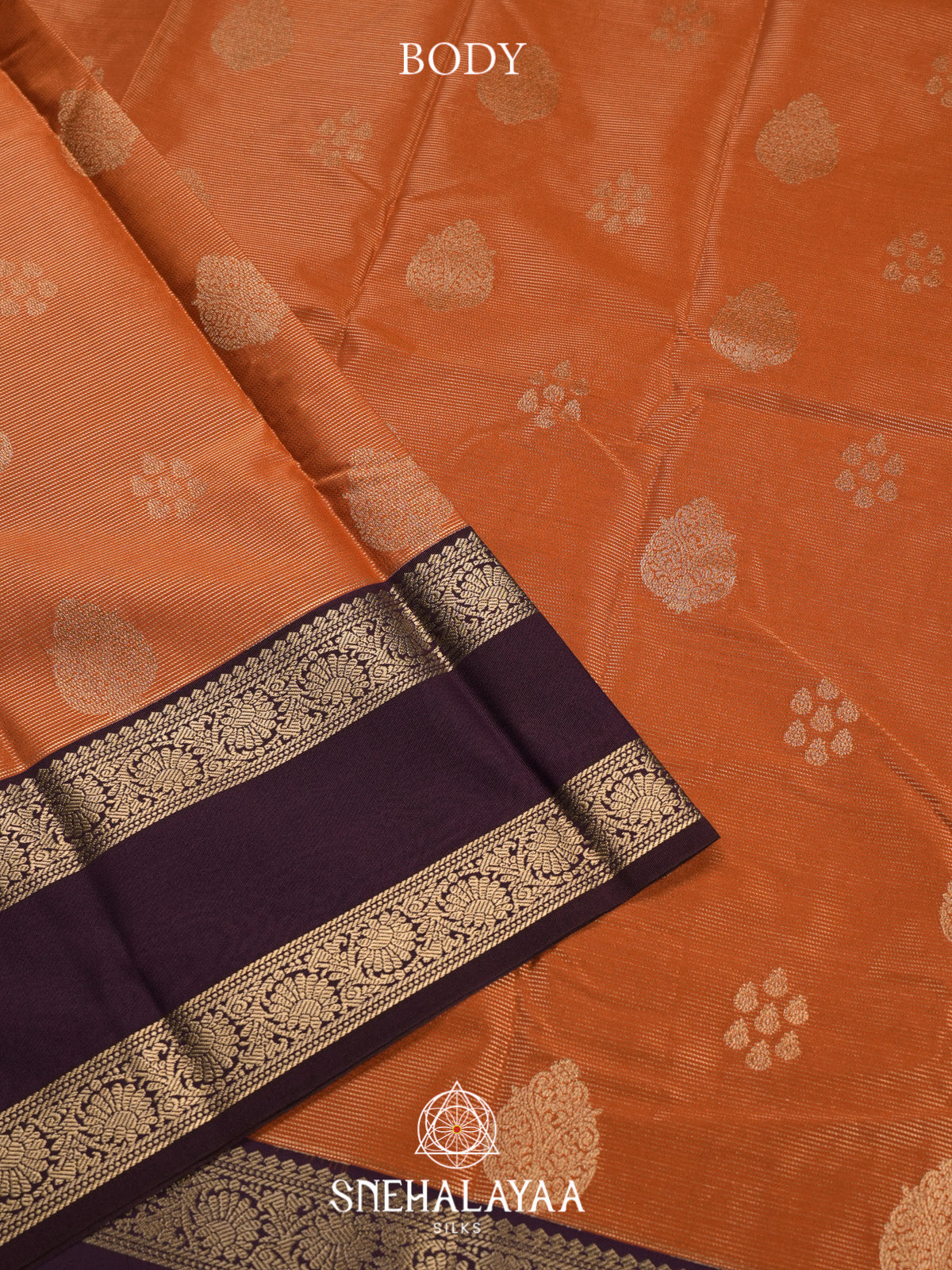 Orange Art Silk Saree