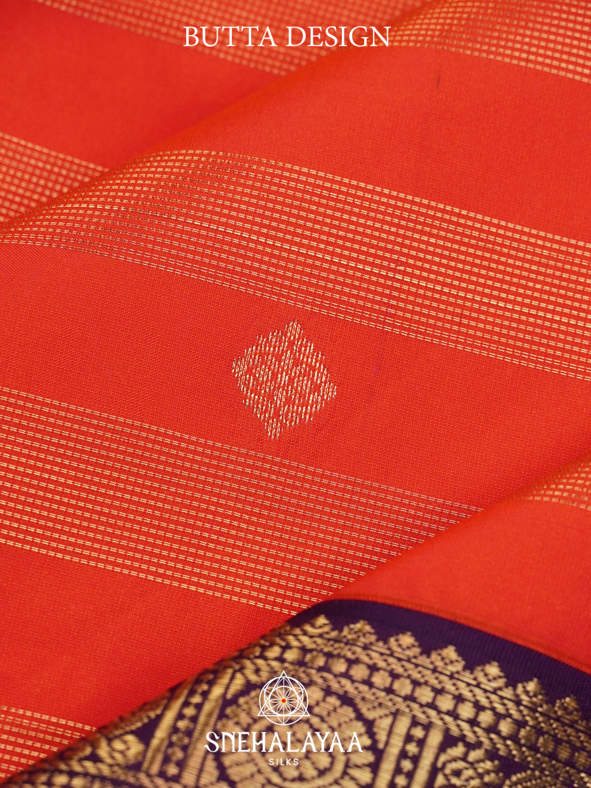 Rust Orange Art Silk Saree