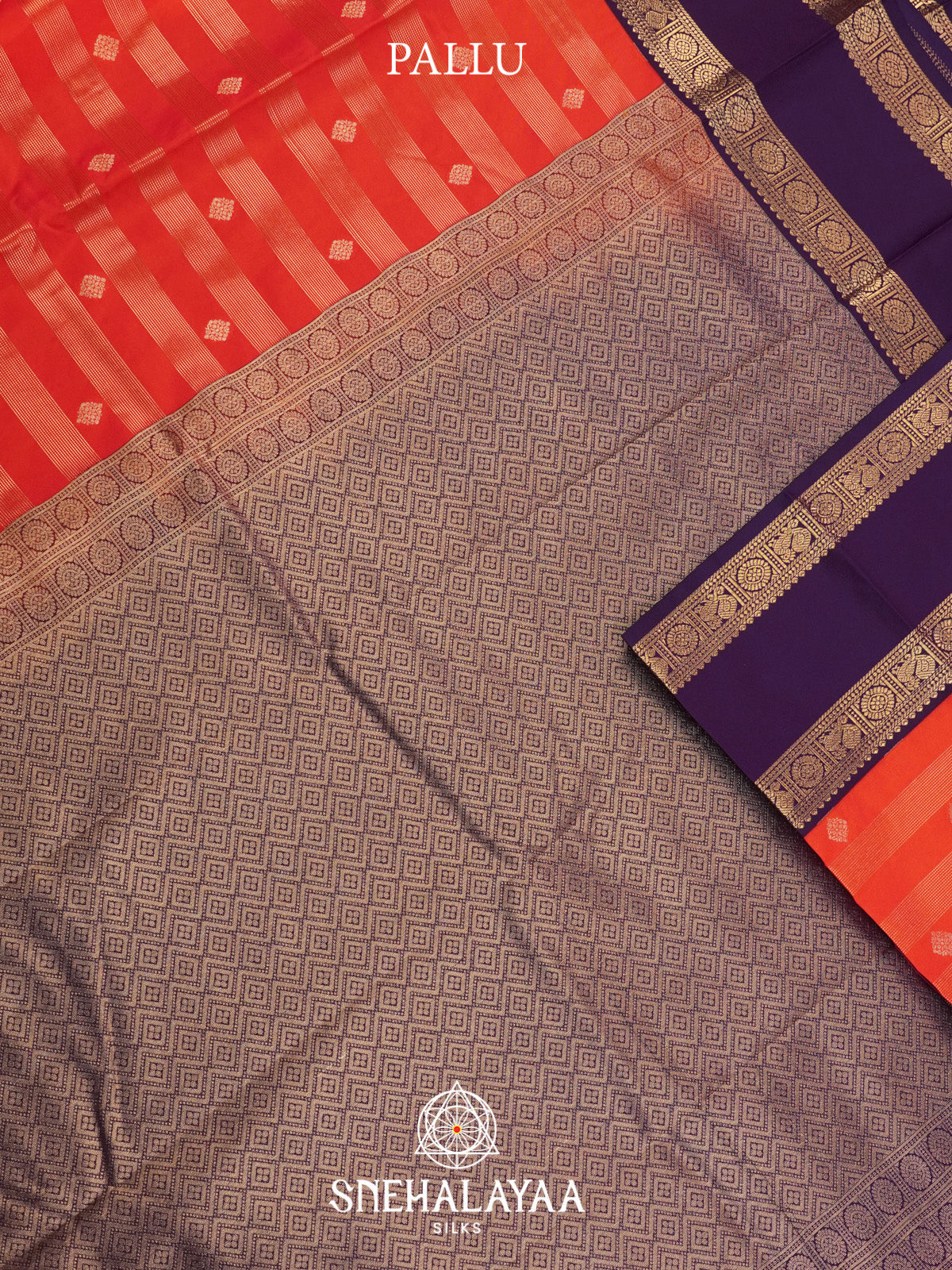 Rust Orange Art Silk Saree