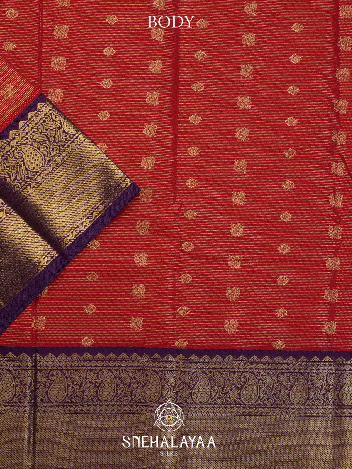 Burnt Orange Art Silk Saree