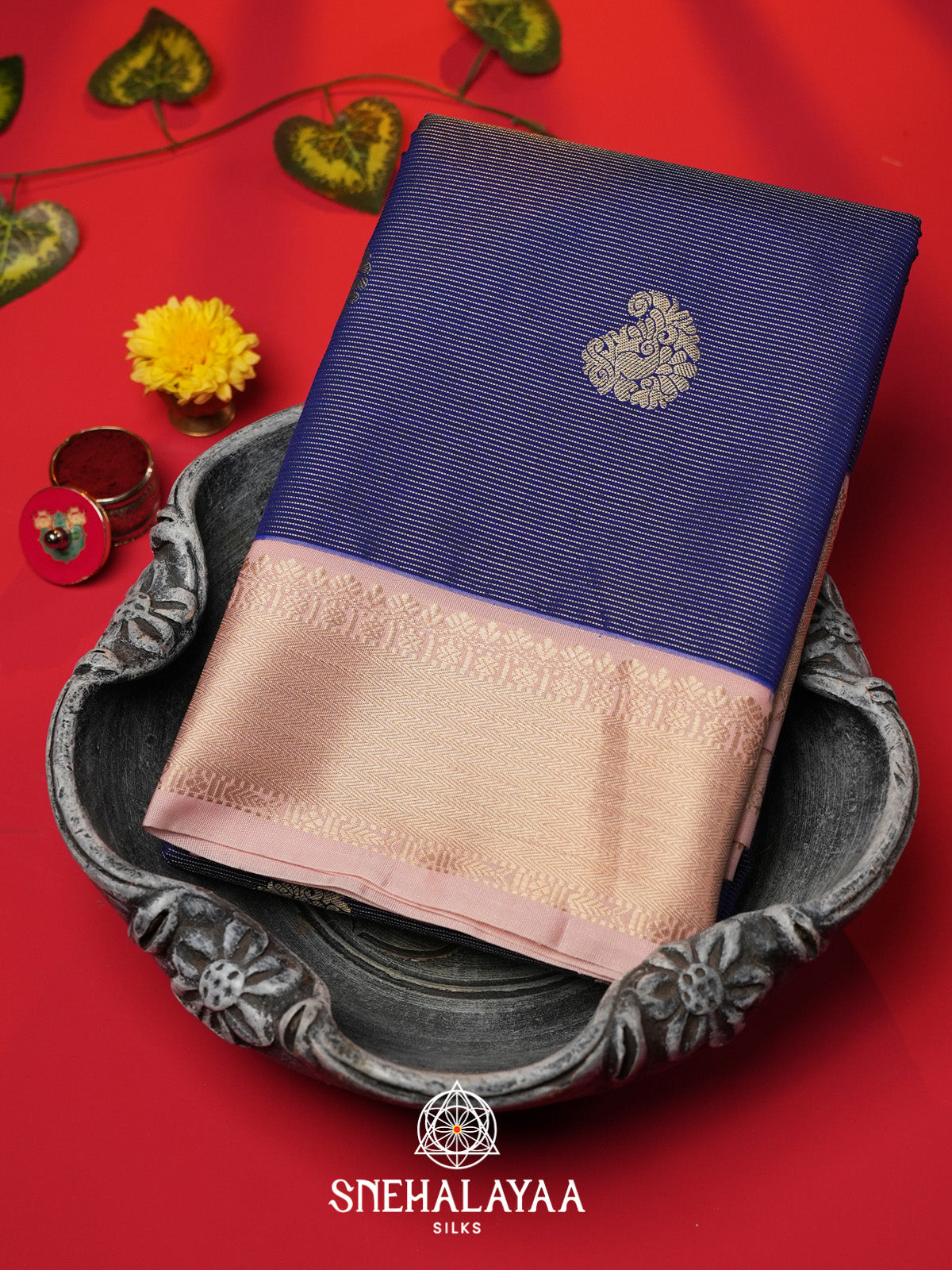 Navy Blue Art Silk Saree
