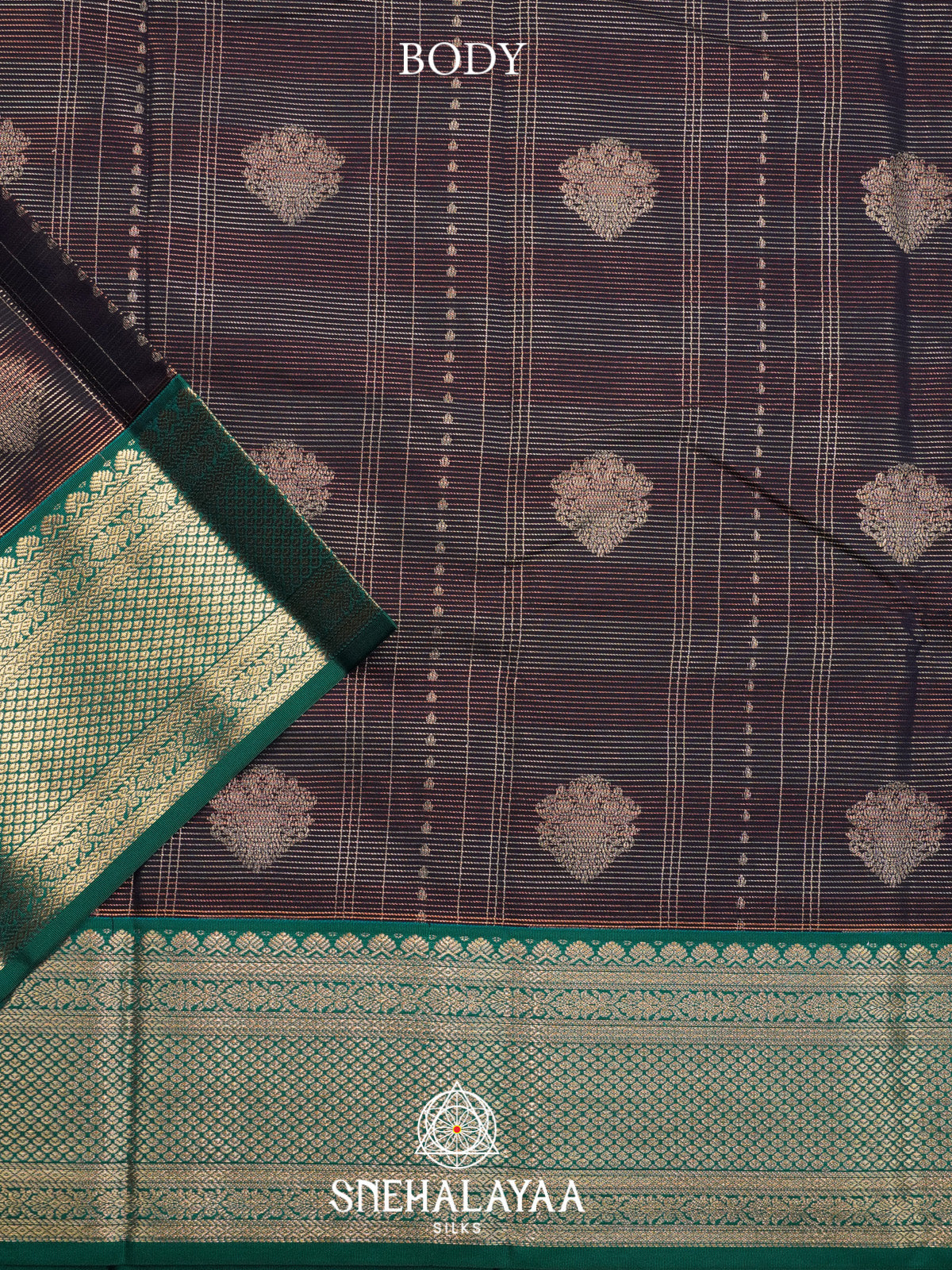 Chocolate Brown Art Silk Saree
