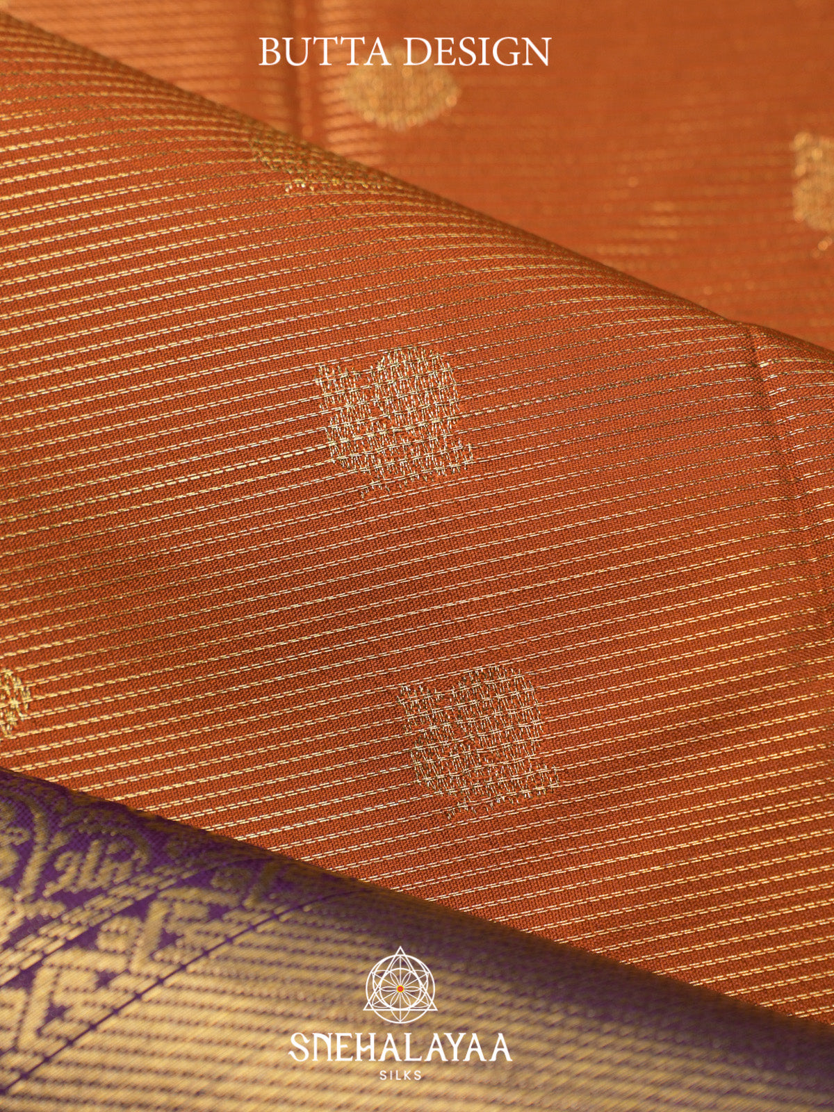 Burnt Orange Art Silk Saree