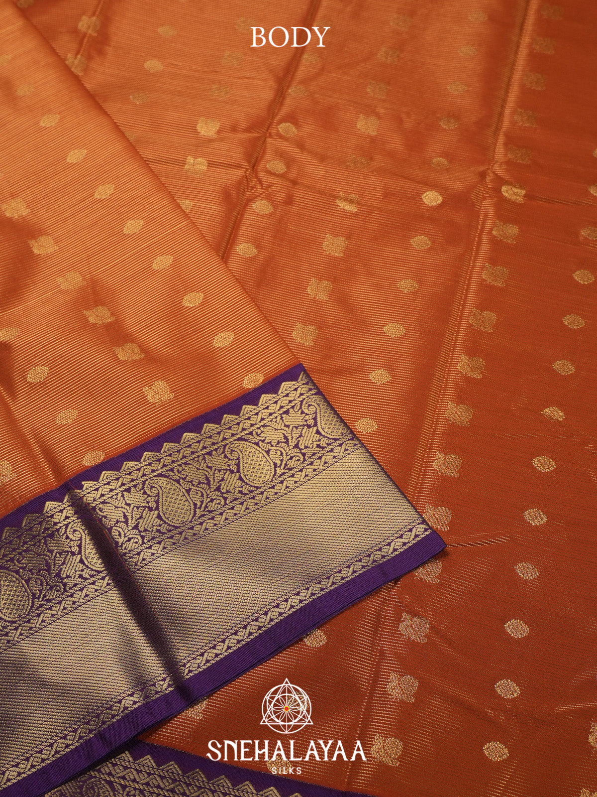 Burnt Orange Art Silk Saree