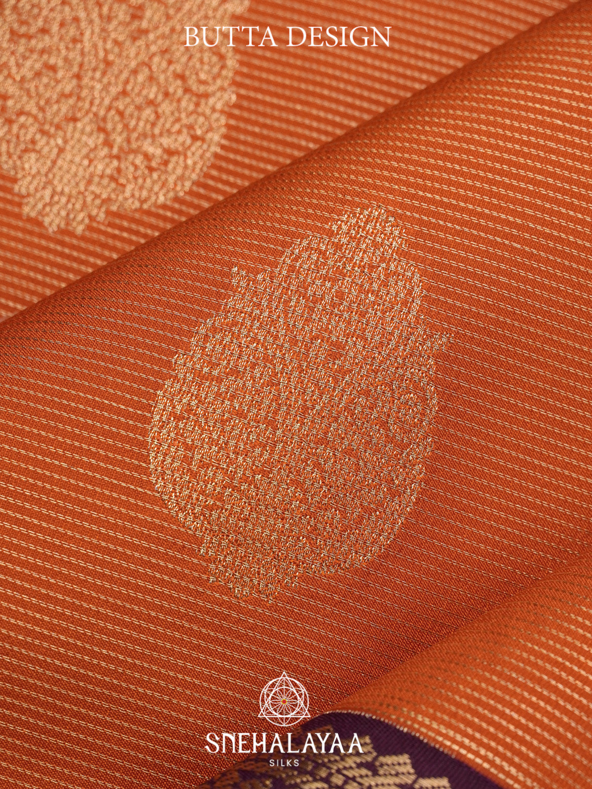 Burnt Orange Art Silk Saree