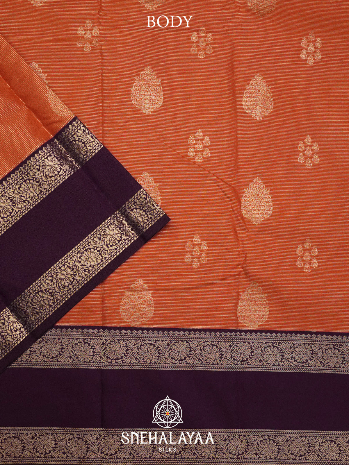 Burnt Orange Art Silk Saree