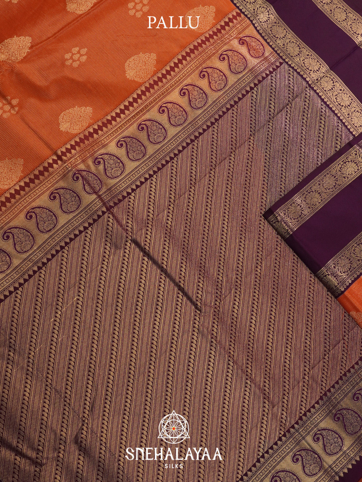 Burnt Orange Art Silk Saree
