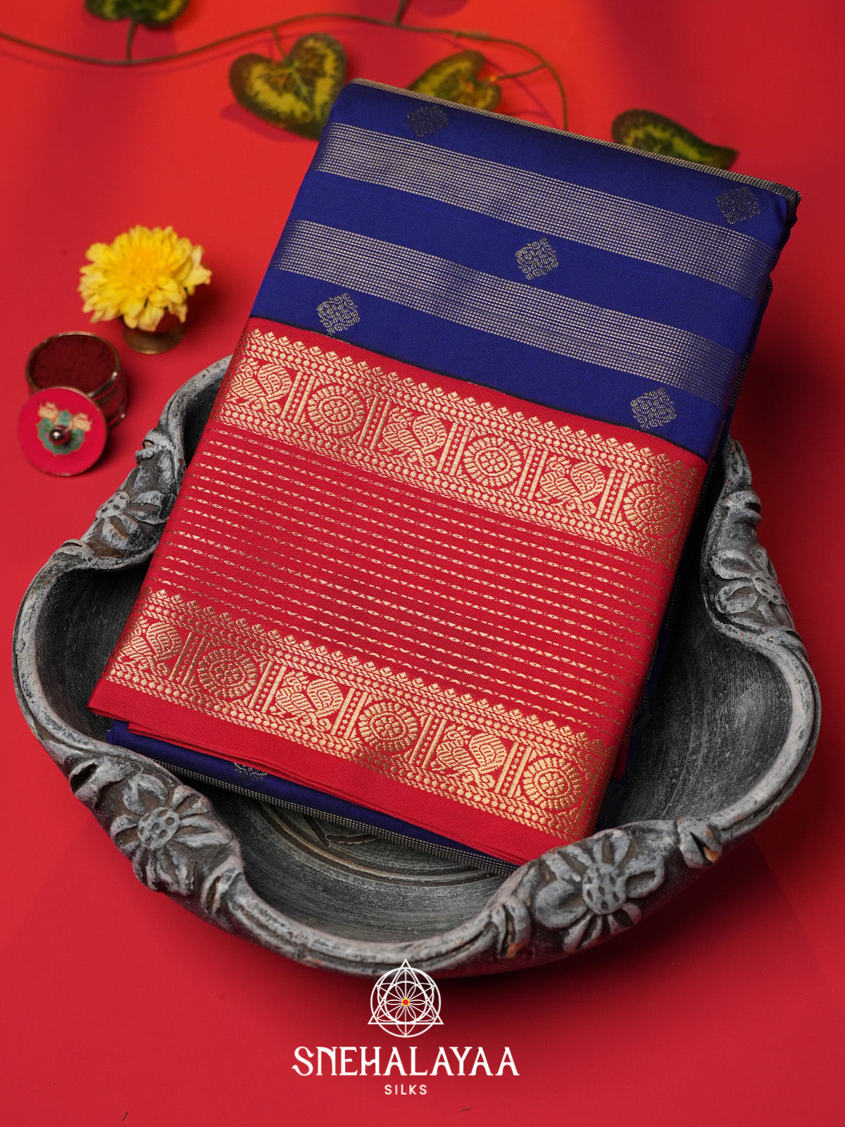 Navy Blue Art Silk Saree