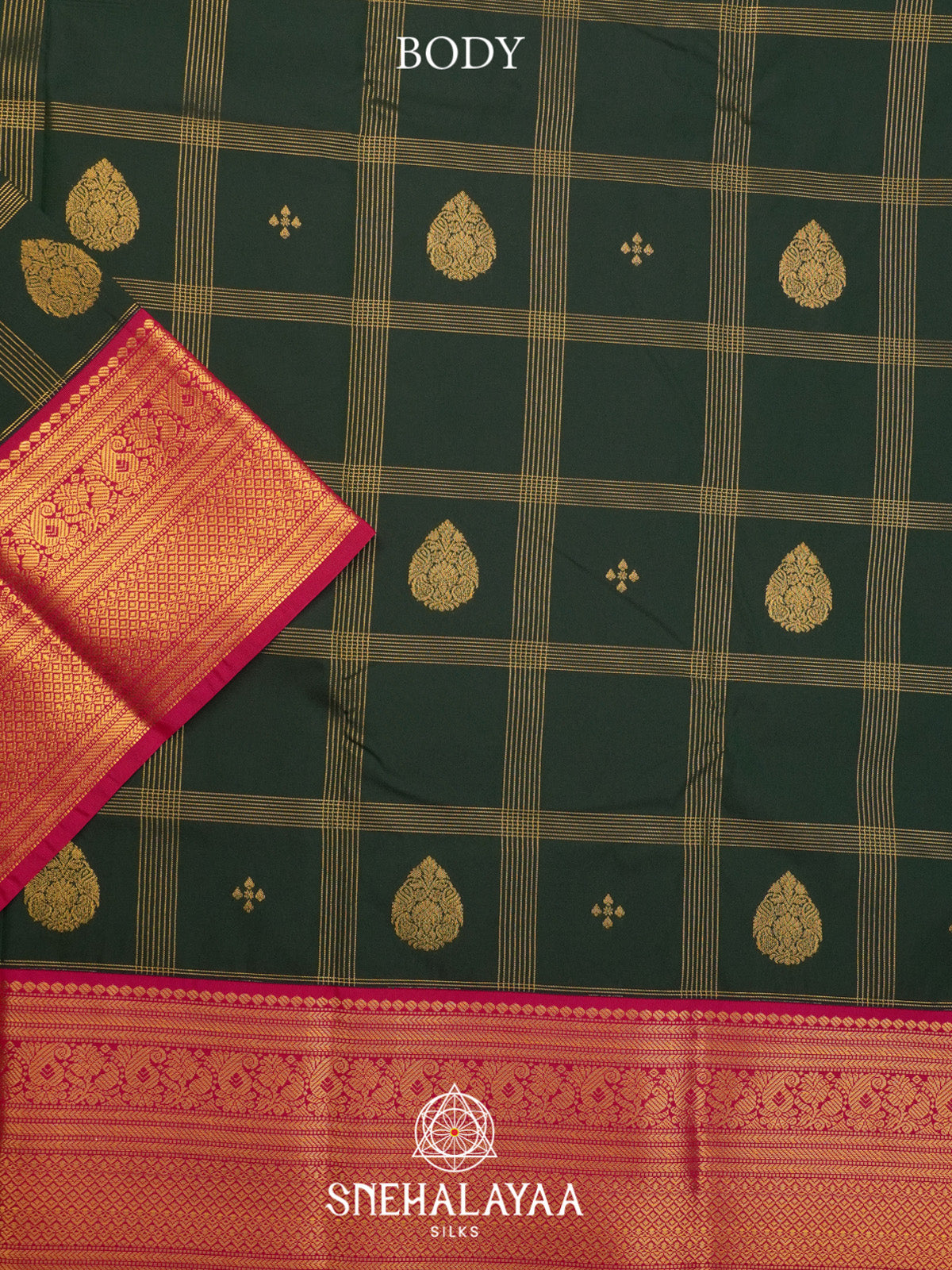 Forest Green Art Silk Saree