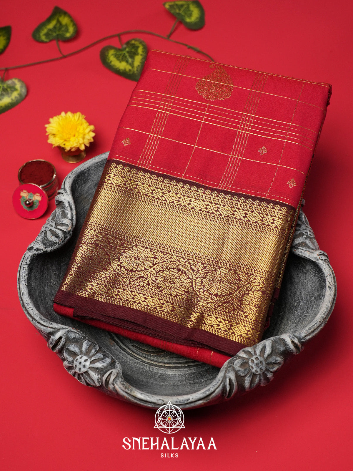 Red Art Silk Saree