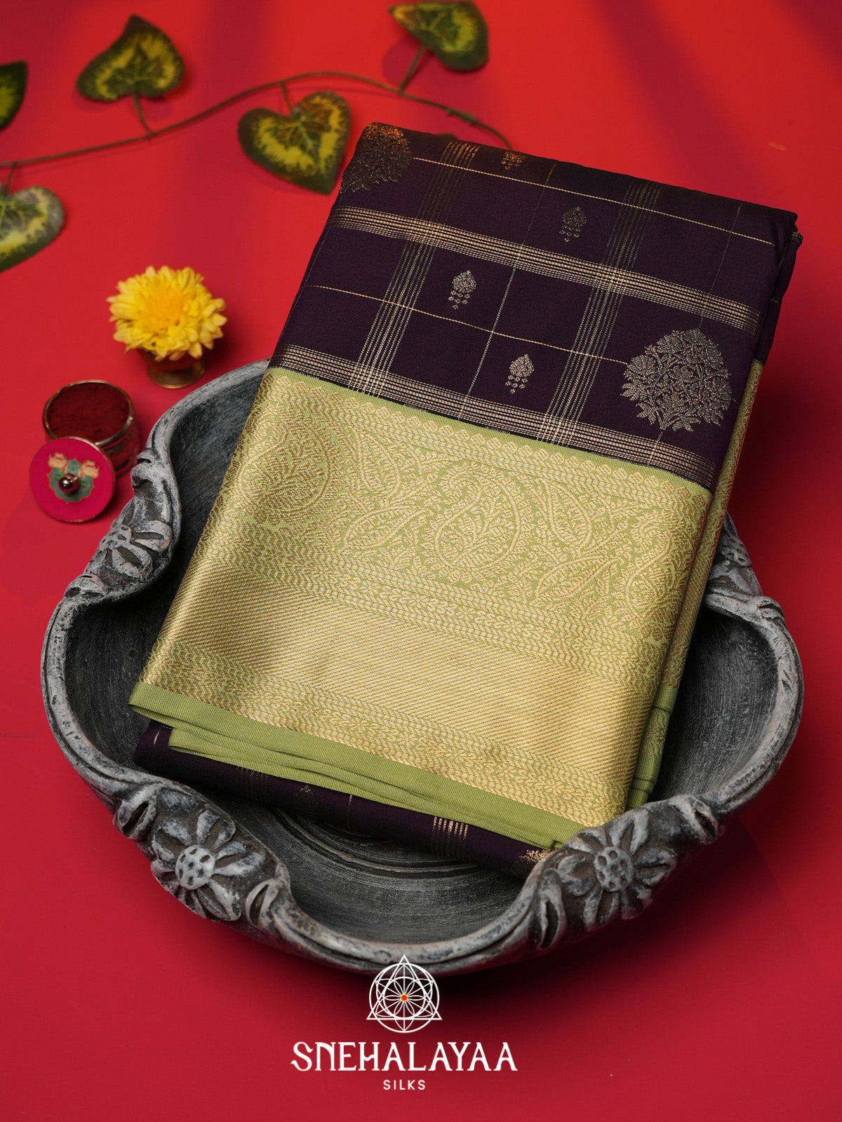 Coffee Brown Art Silk Saree