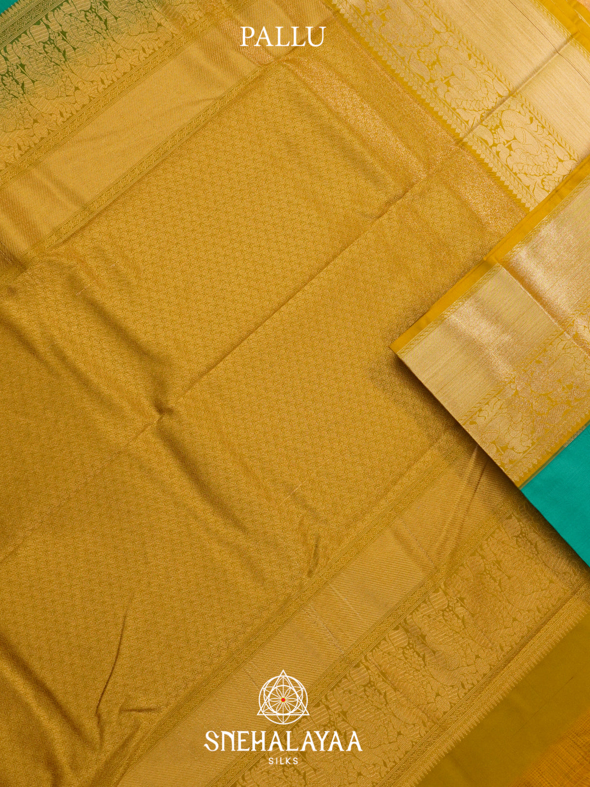 Teal Green Art Silk Saree