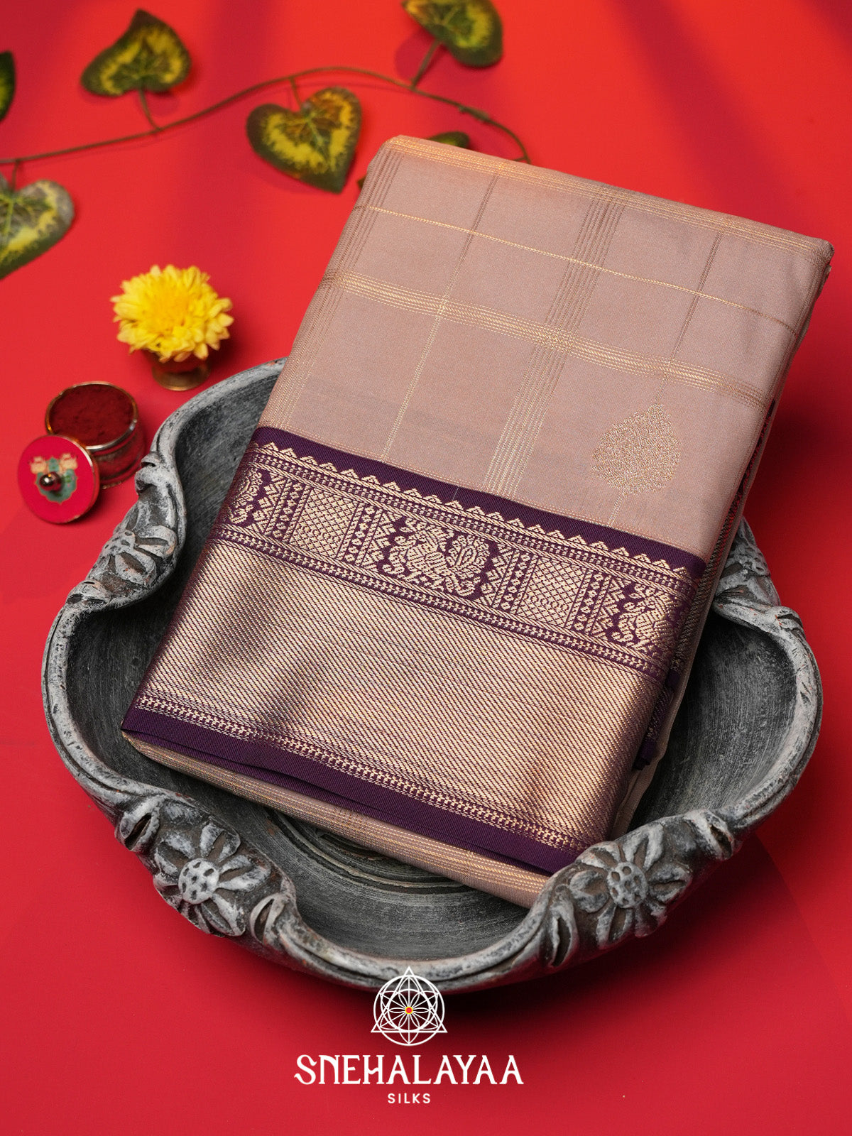 Beige Art Silk Saree