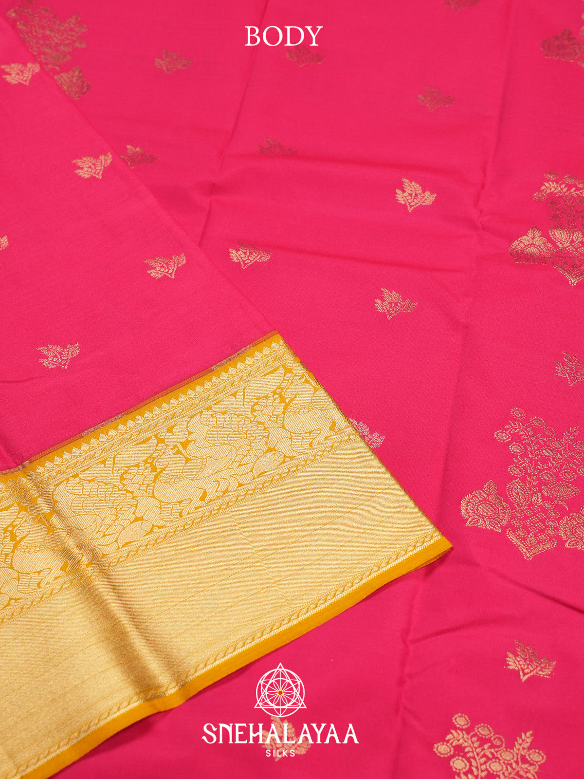 Fuchsia Pink Art Silk Saree