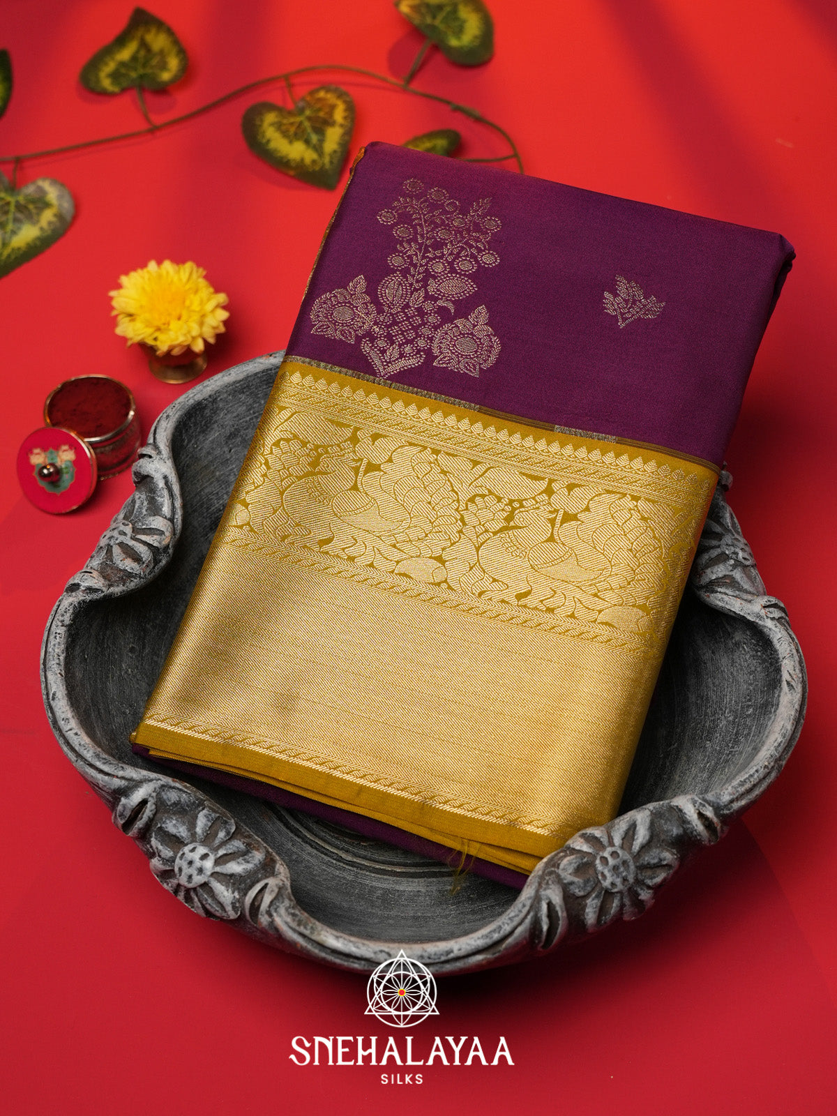 Magenta Purple Art Silk Saree