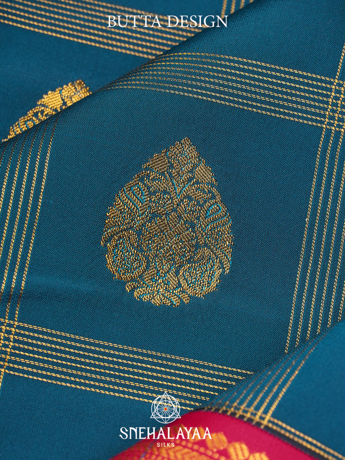 Peacock Blue Art Silk Saree