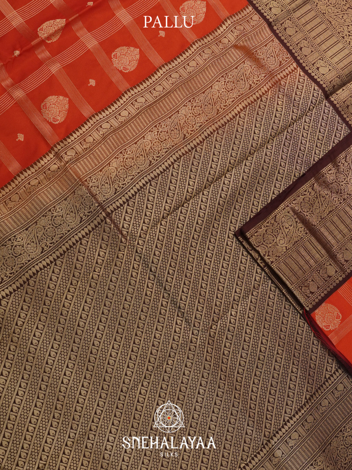 Rust Orange Art Silk Saree