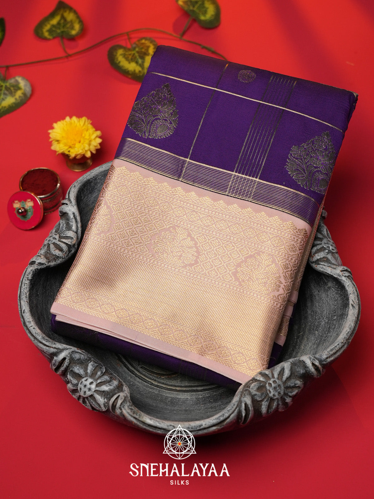 Purple Art Silk Saree