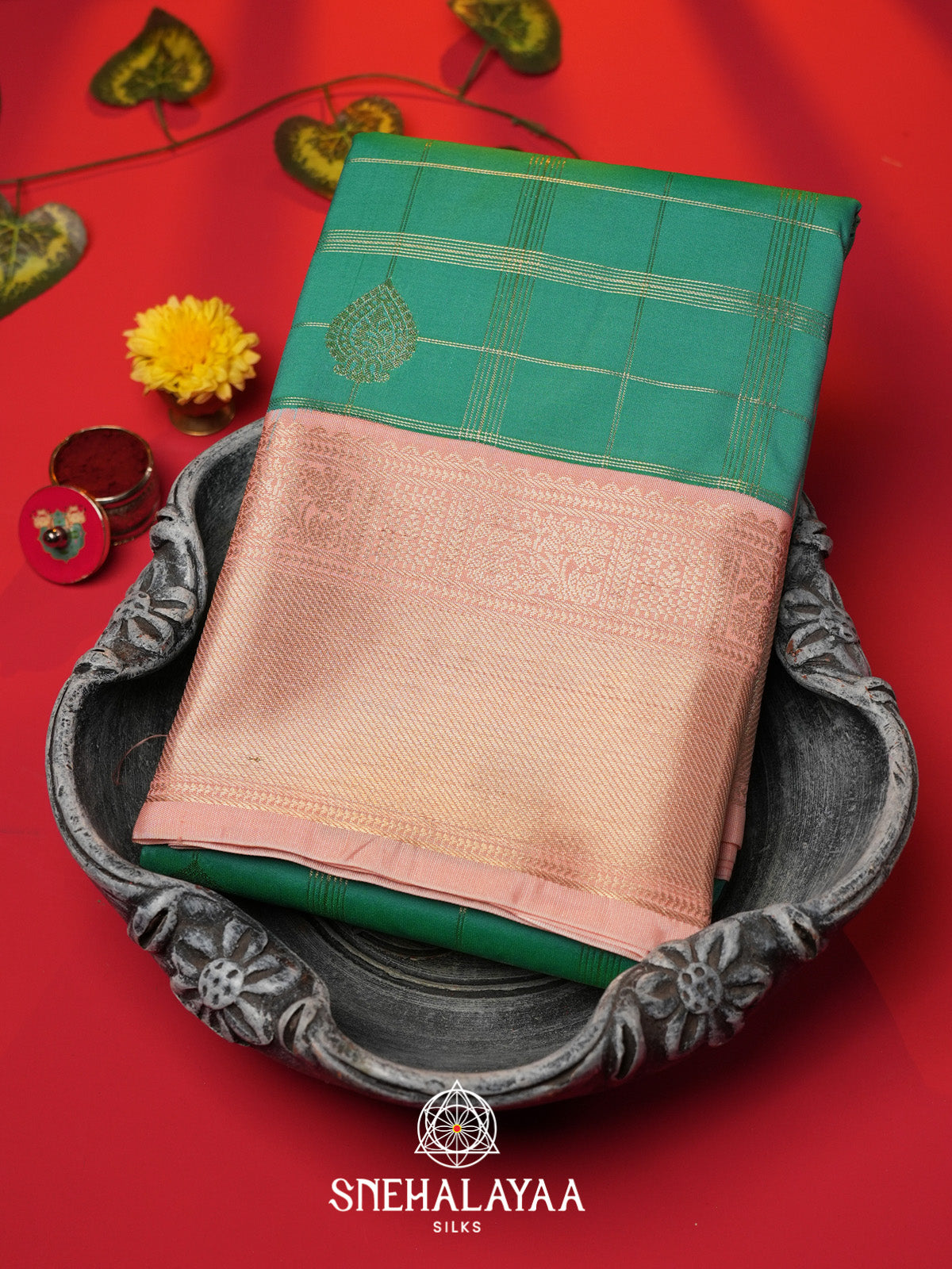 Seafoam Green Art Silk Saree