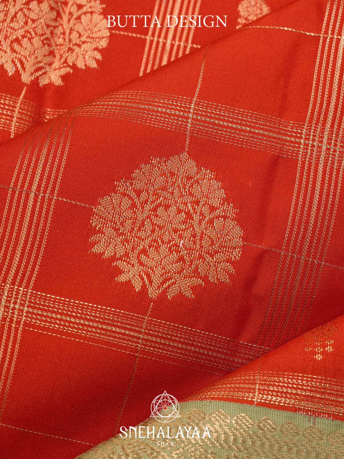 Rust Orange Art Silk Saree