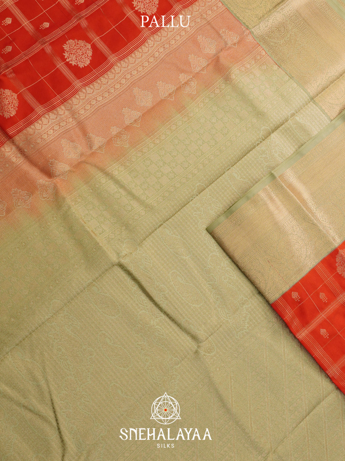 Rust Orange Art Silk Saree
